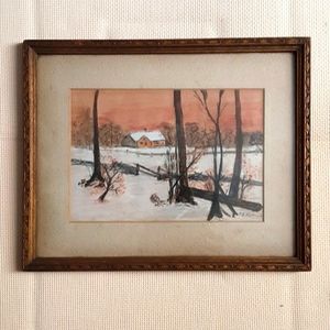 Original Antique Framed "F.S. KORWAN" Watercolor Painting